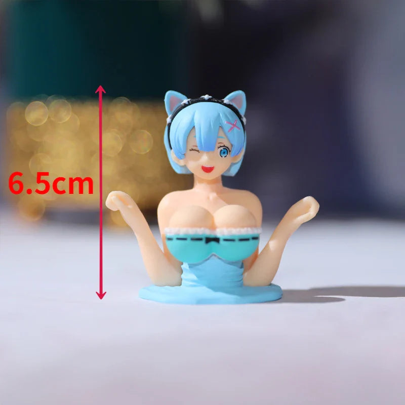 Cute Anime Girls Dolls Chest Vibration Car Ornaments Interior Decoration Sexy Dashboard Motorcycle Bicycle Ornament Decorations