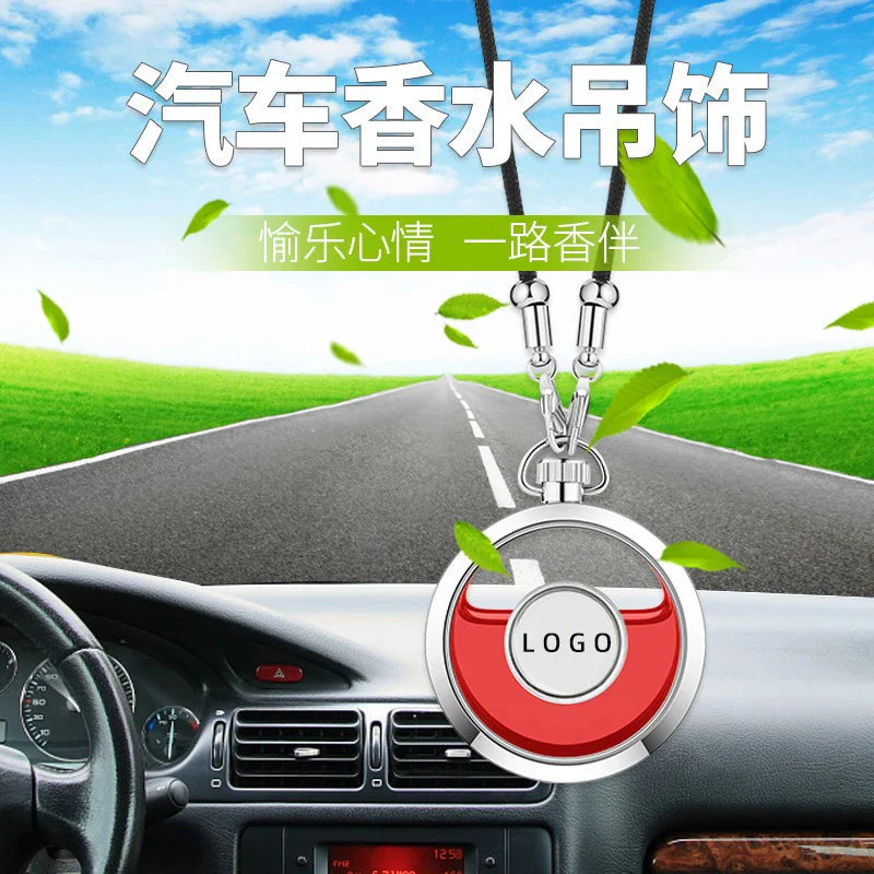 Car Perfume Pendant Air Freshener Hanging Perfume Empty Bottle Auto Interior Rearview Mirror Metal Lace Pendant Car Decoration