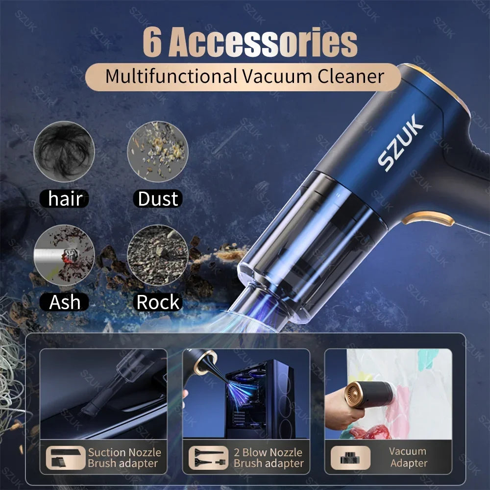 SZUK Car Vacuum Cleaner Wireless Mini Powerful Vacuum Cleaner Portable Cleaner Machine Handheld Cleaning Car Accessories Robot