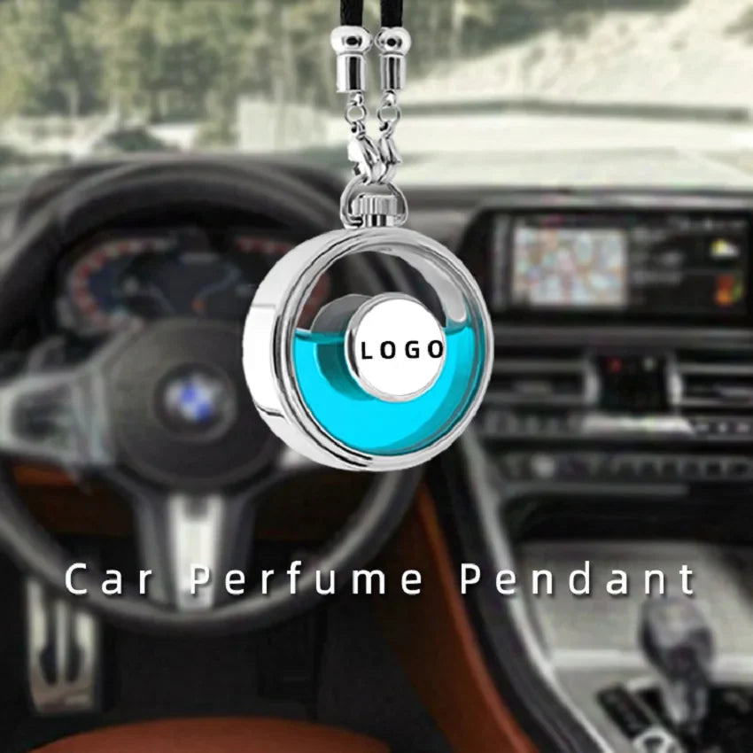 Car Perfume Pendant Air Freshener Hanging Perfume Empty Bottle Auto Interior Rearview Mirror Metal Lace Pendant Car Decoration